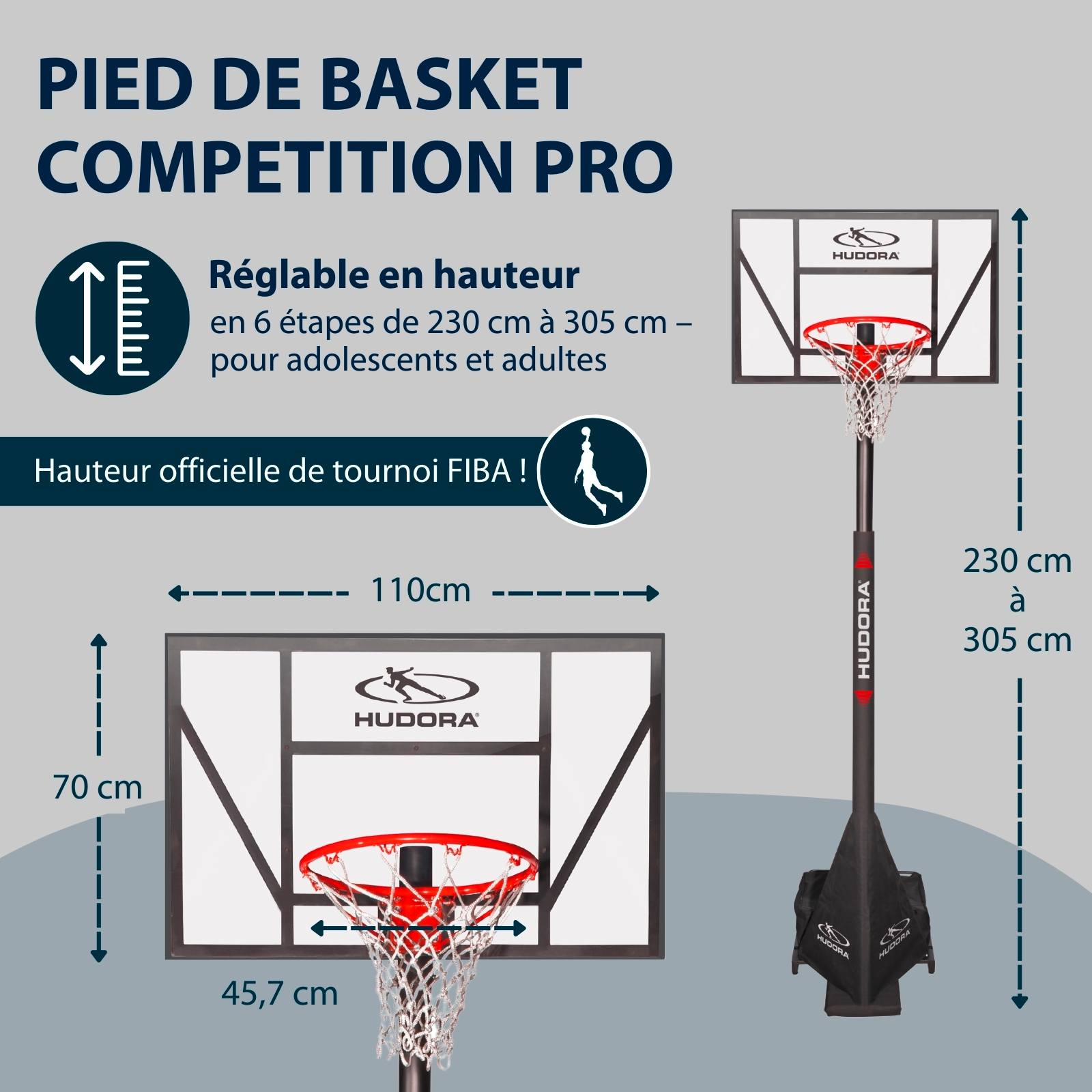 HUDORA Competition Pro basketball stand, image 2 from 6