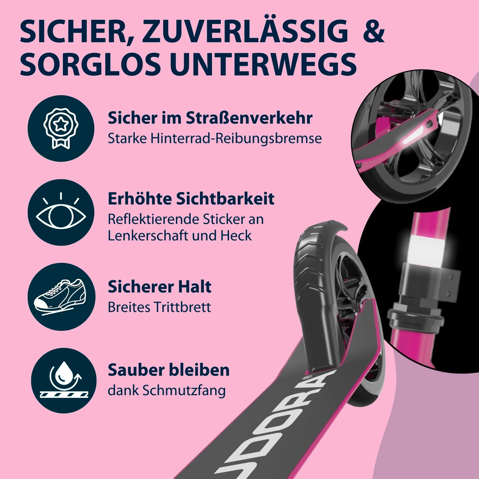 HUDORA Scooter Start 200, purple, Bild 5 von 7