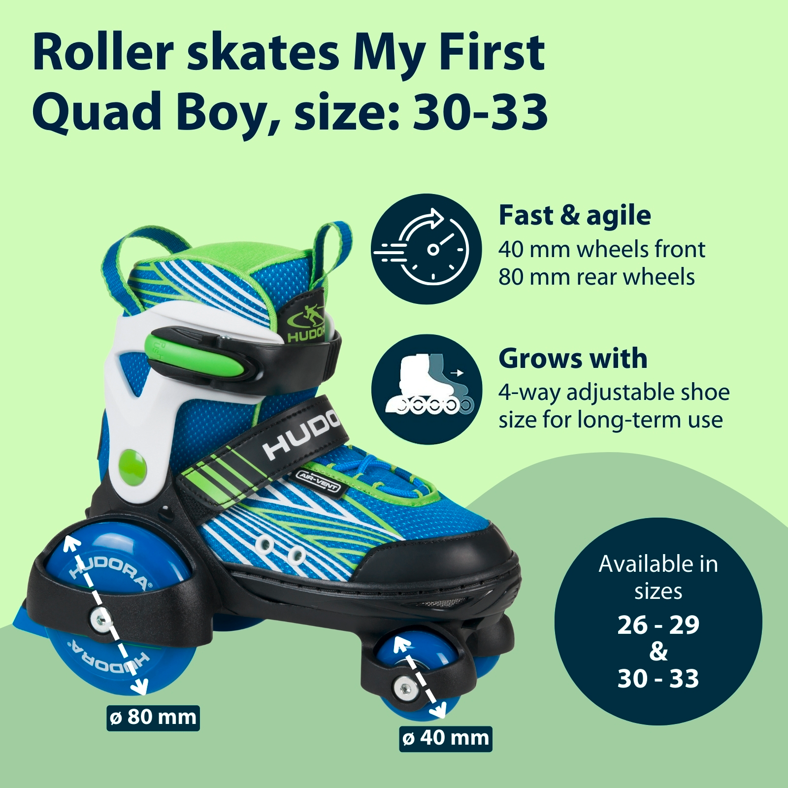 HUDORA roller skate My First Quad Boy, size 26-33, image 2 from 7