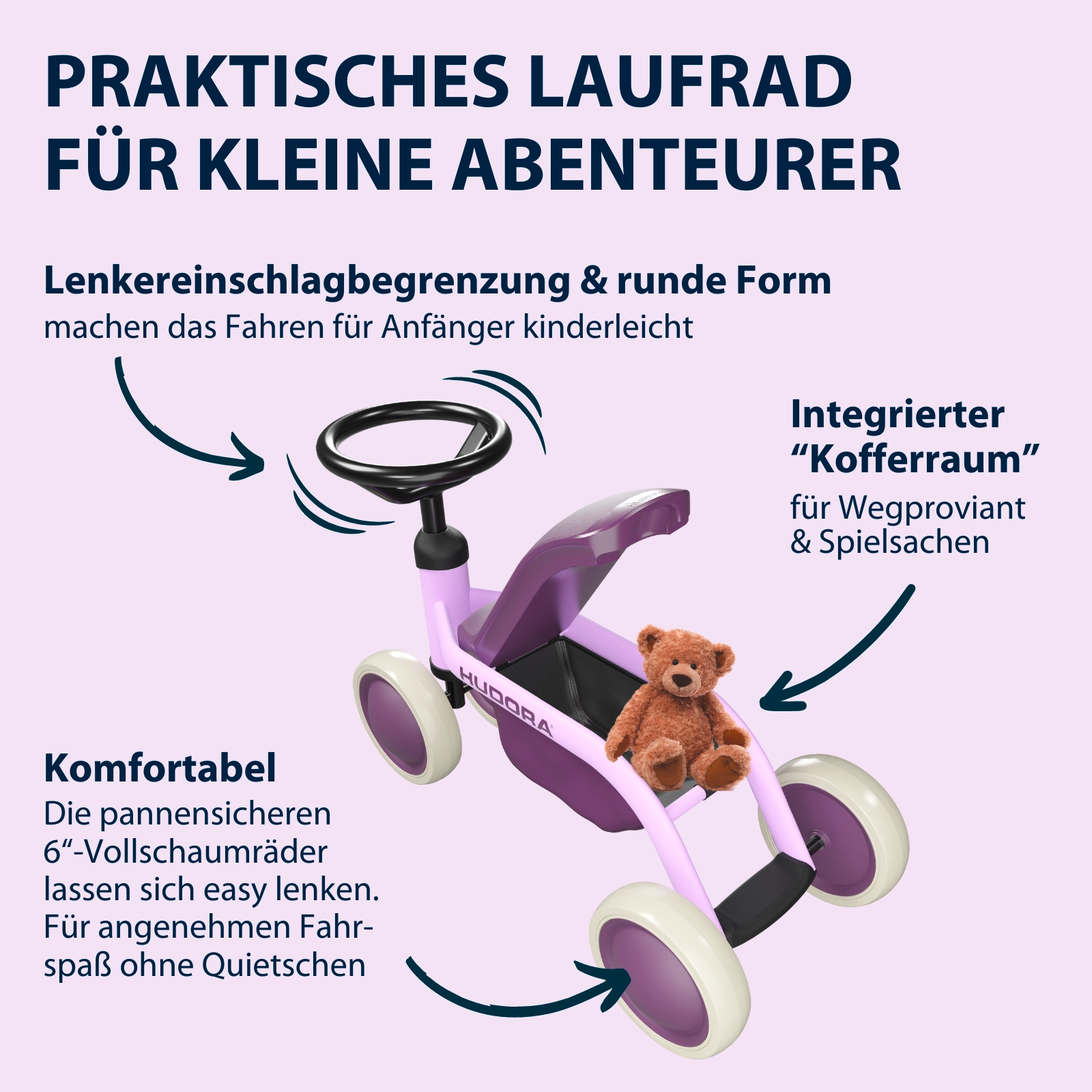 HUDORA Laufrad Steppy, lavender, Bild 3 von 6