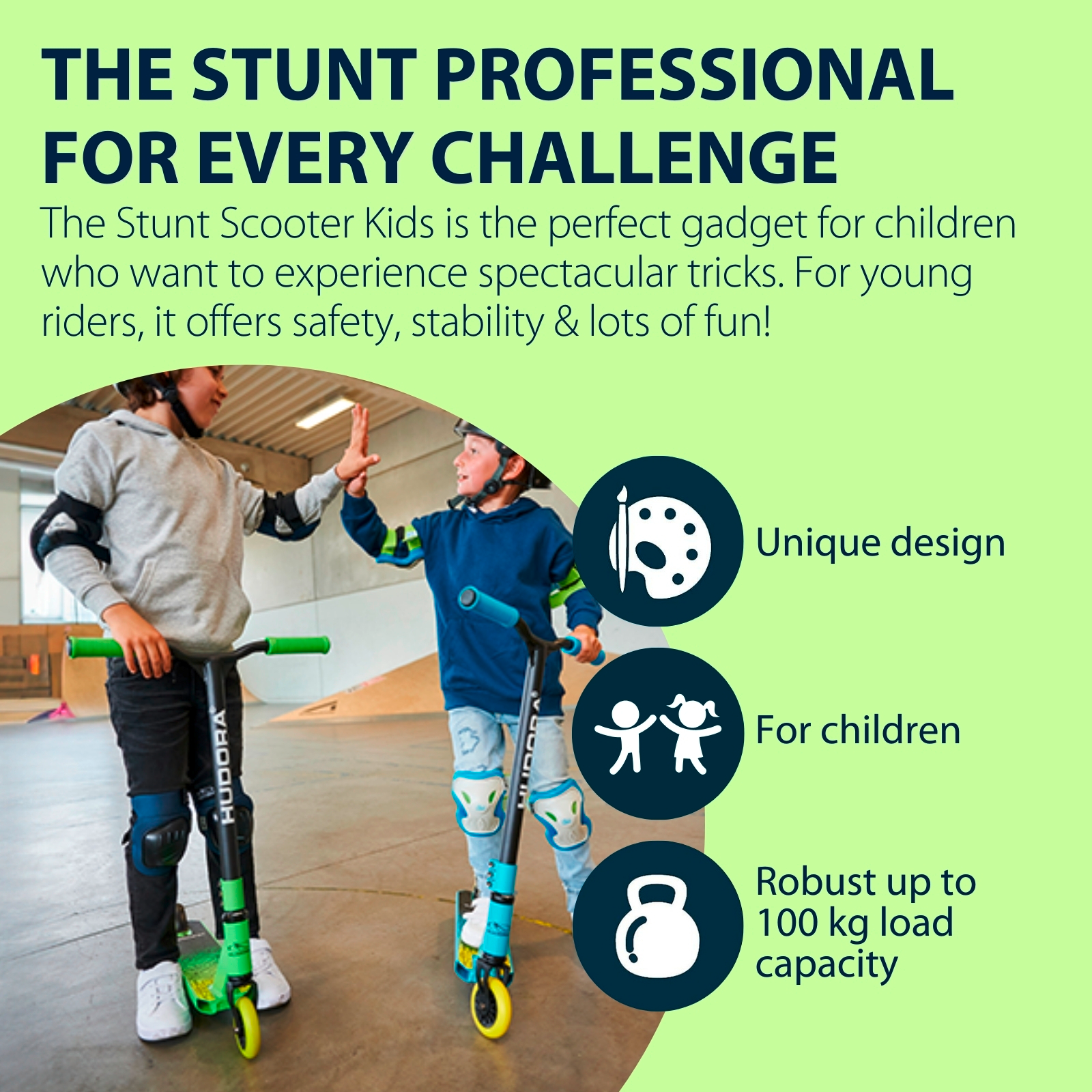 HUDORA Stunt Scooter Kids, green, image 6 from 7