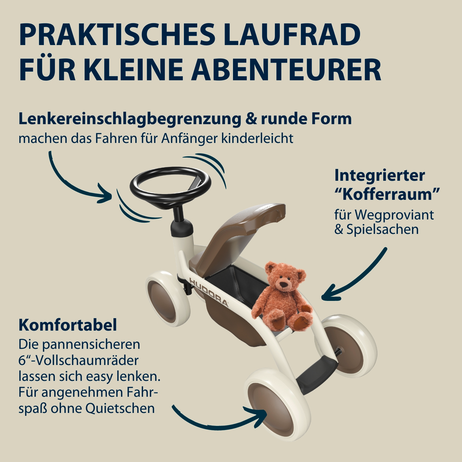 HUDORA Laufrad Steppy, mocha, Bild 3 von 6