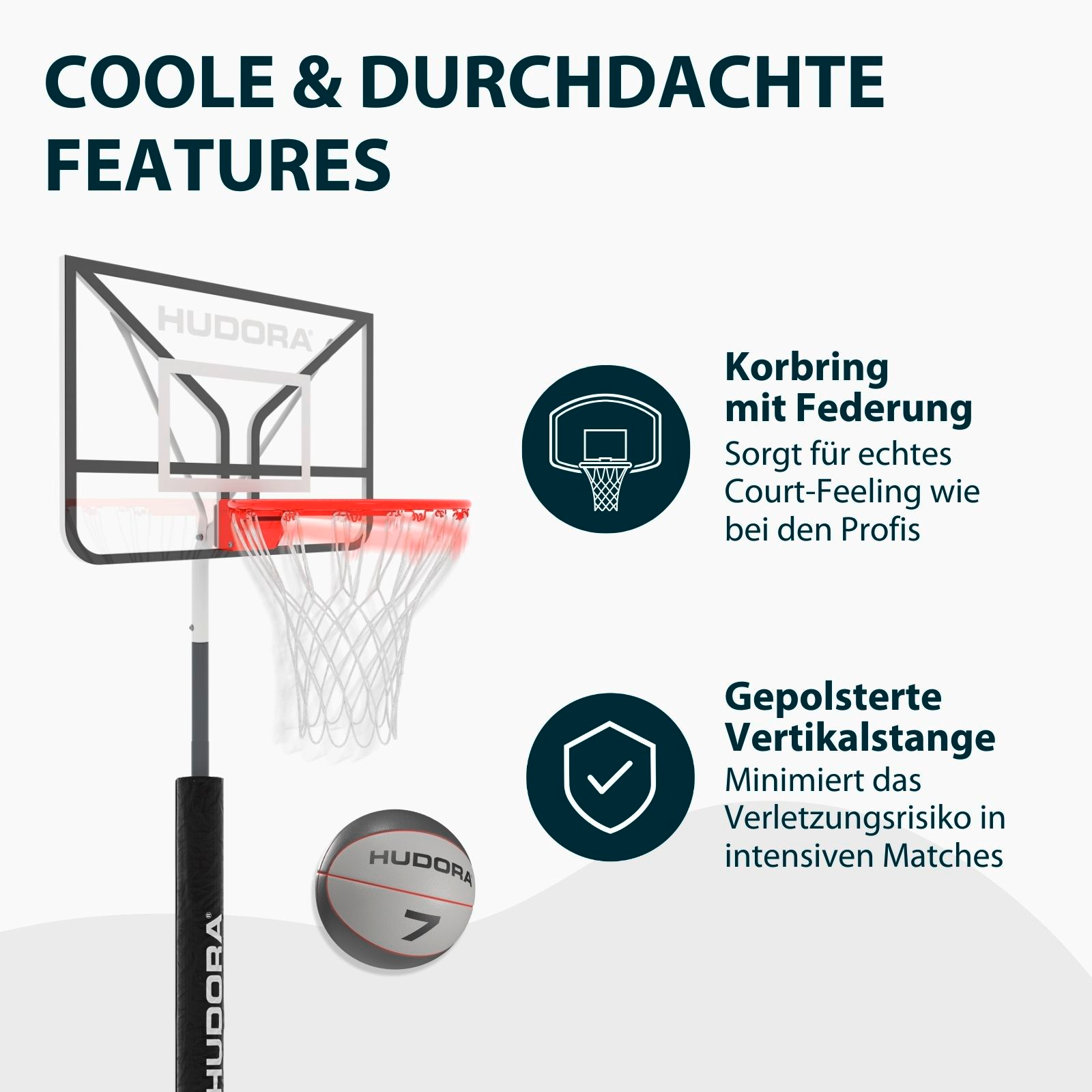 HUDORA RoCo 260 basketball stand, image 3 from 7