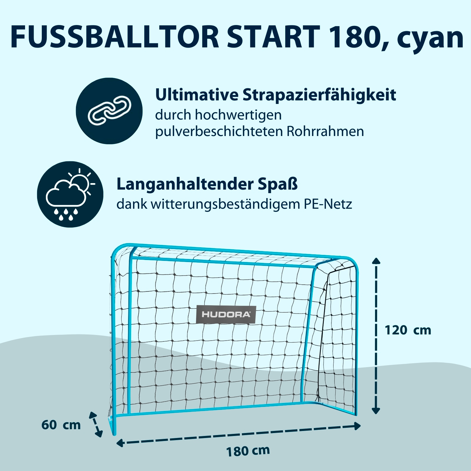 HUDORA Start Fußballtor 180, cyan, Bild 2 von 6
