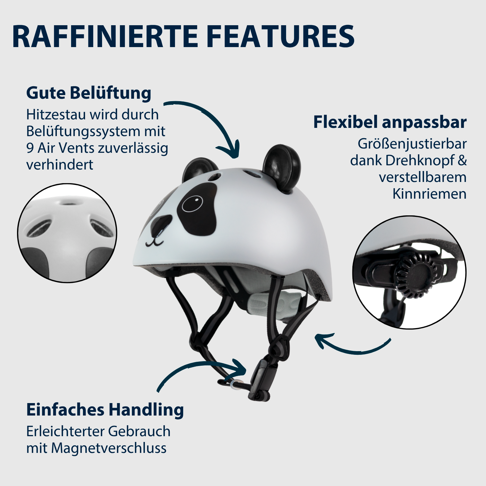 HUDORA Kinderhelm Pandy, Gr. 48-52, Bild 3 von 7