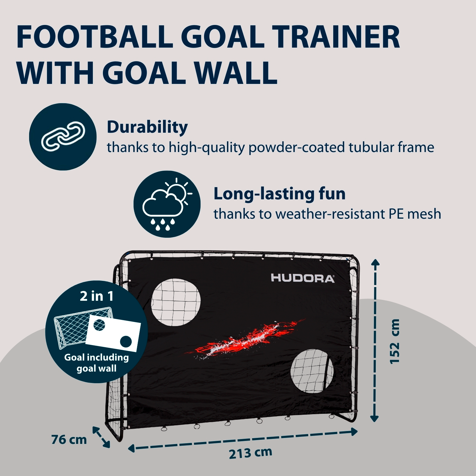 HUDORA football goal trainer with goal wall, image 2 from 6