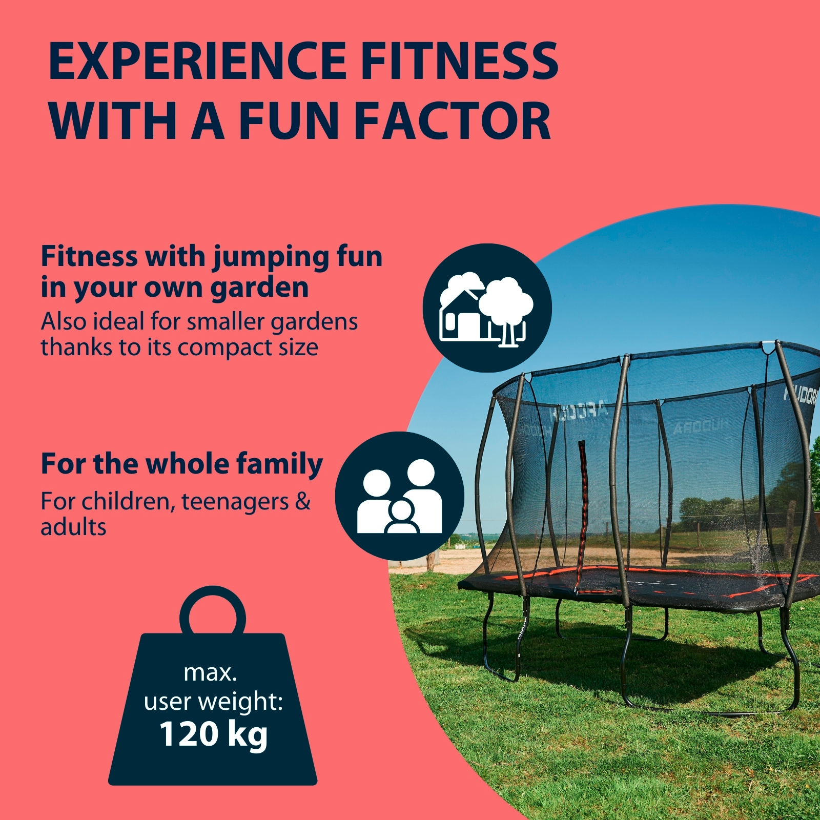 HUDORA trampoline 4square 244 x 366, image 6 from 7