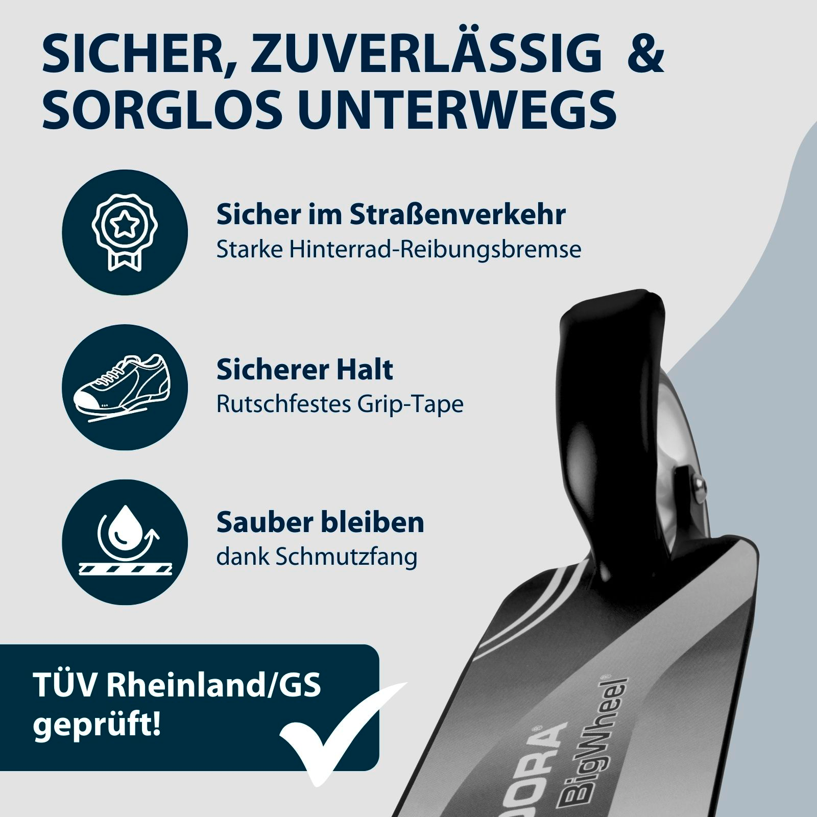 HUDORA Little BigWheel®, Scooter schwarz, Bild 5 von 7