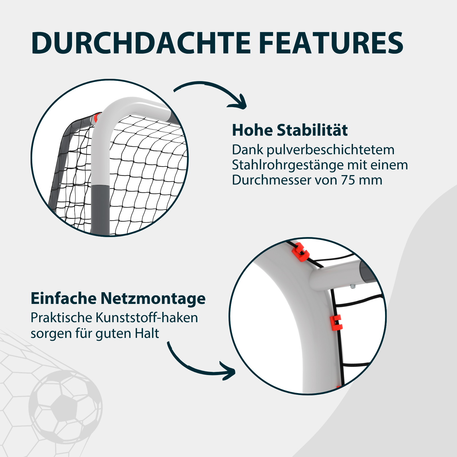 HUDORA Fußballtor RoCo 180 mit Torwand, Bild 4 von 7