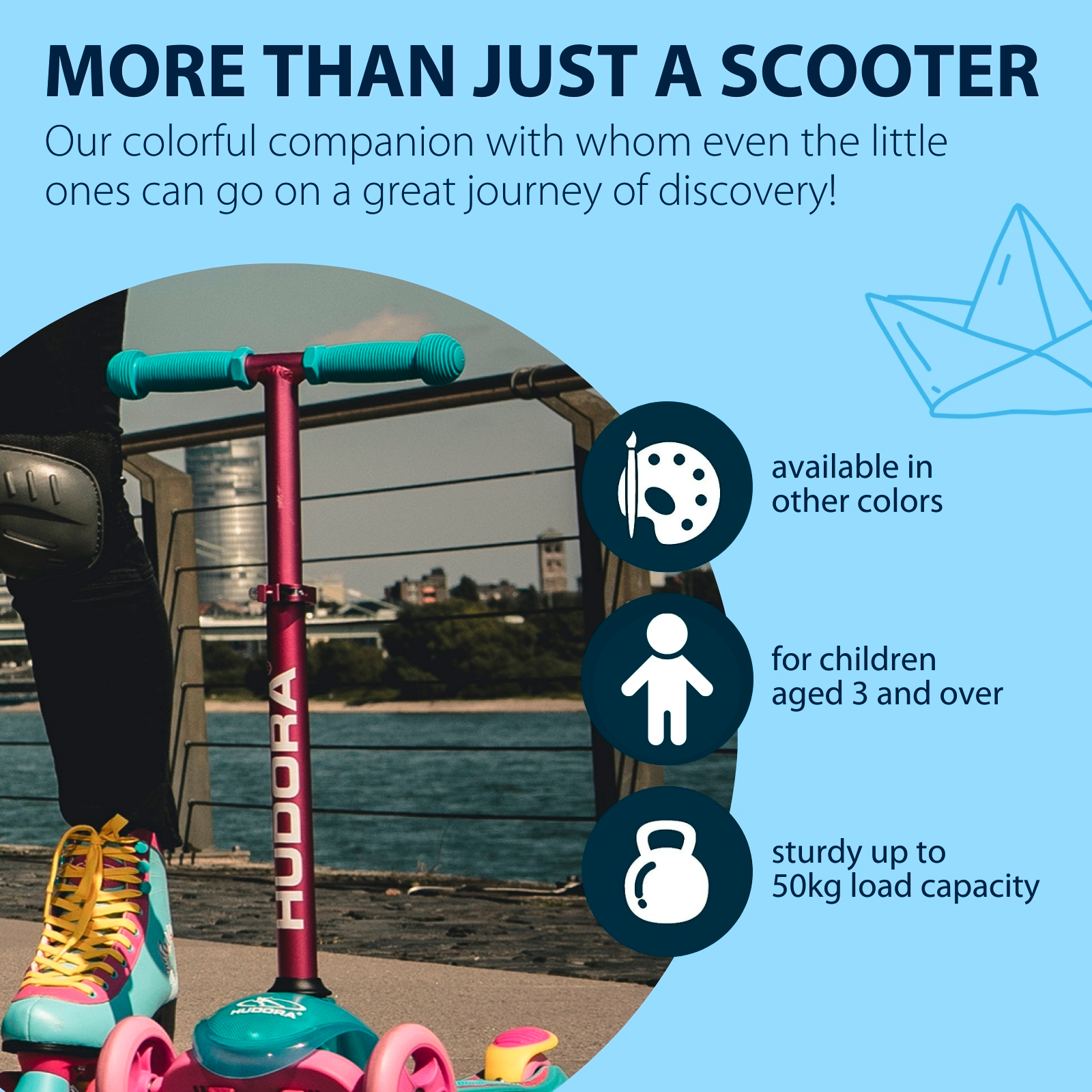 HUDORA Kinderscooter Flitzkids 2.0, blau, image 6 from 7