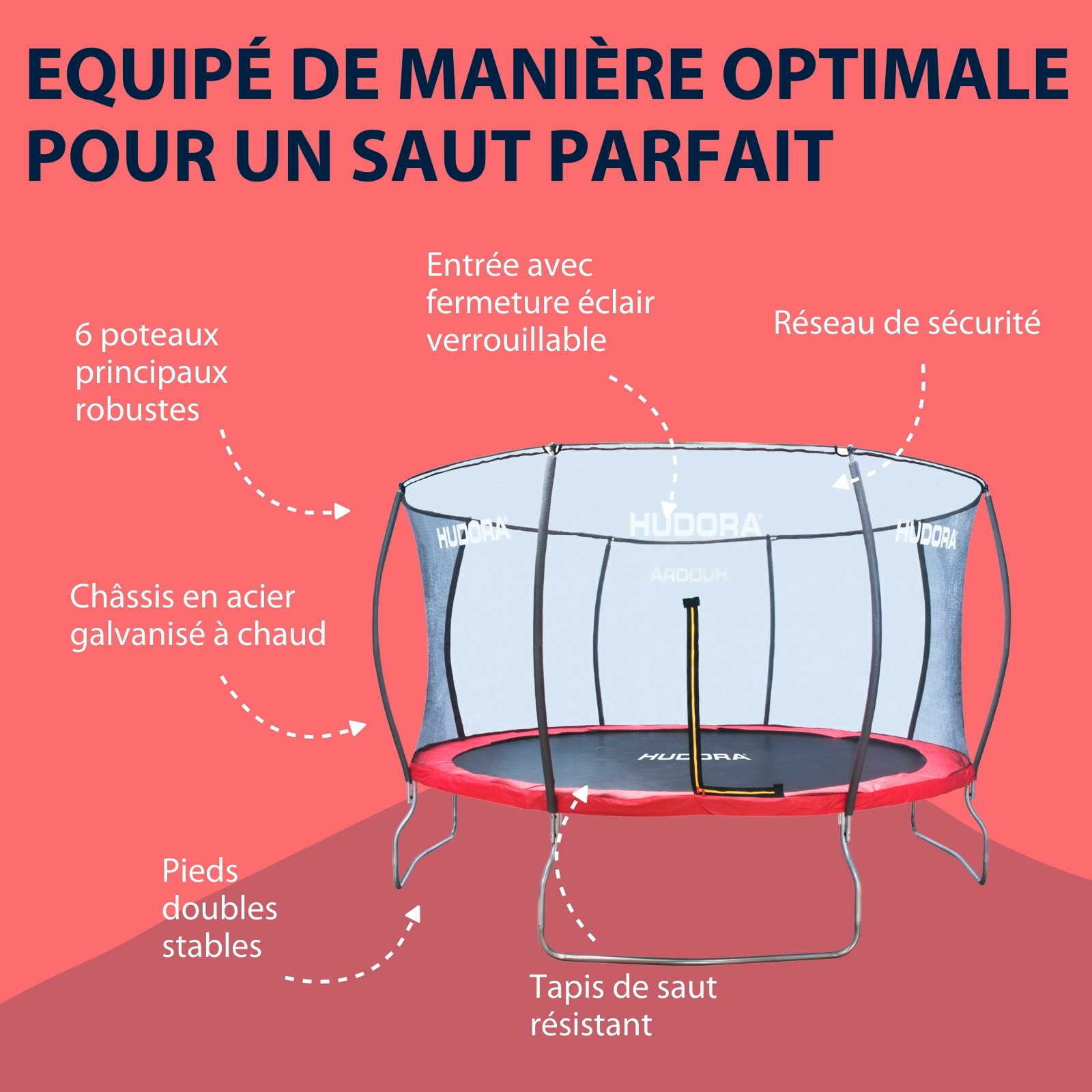 HUDORA trampoline Fantastic 400V, image 3 from 7