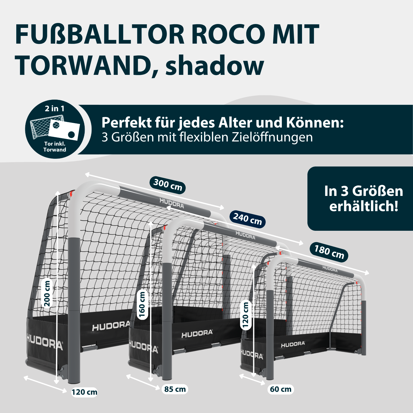 HUDORA Fußballtor RoCo 180 mit Torwand, Bild 7 von 7