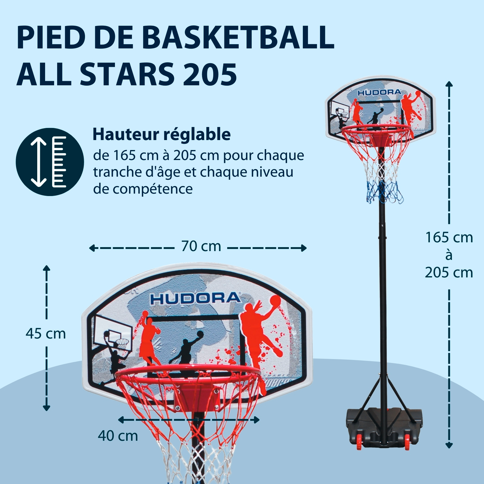 HUDORA Basketballständer All Stars 205, image 2 from 6