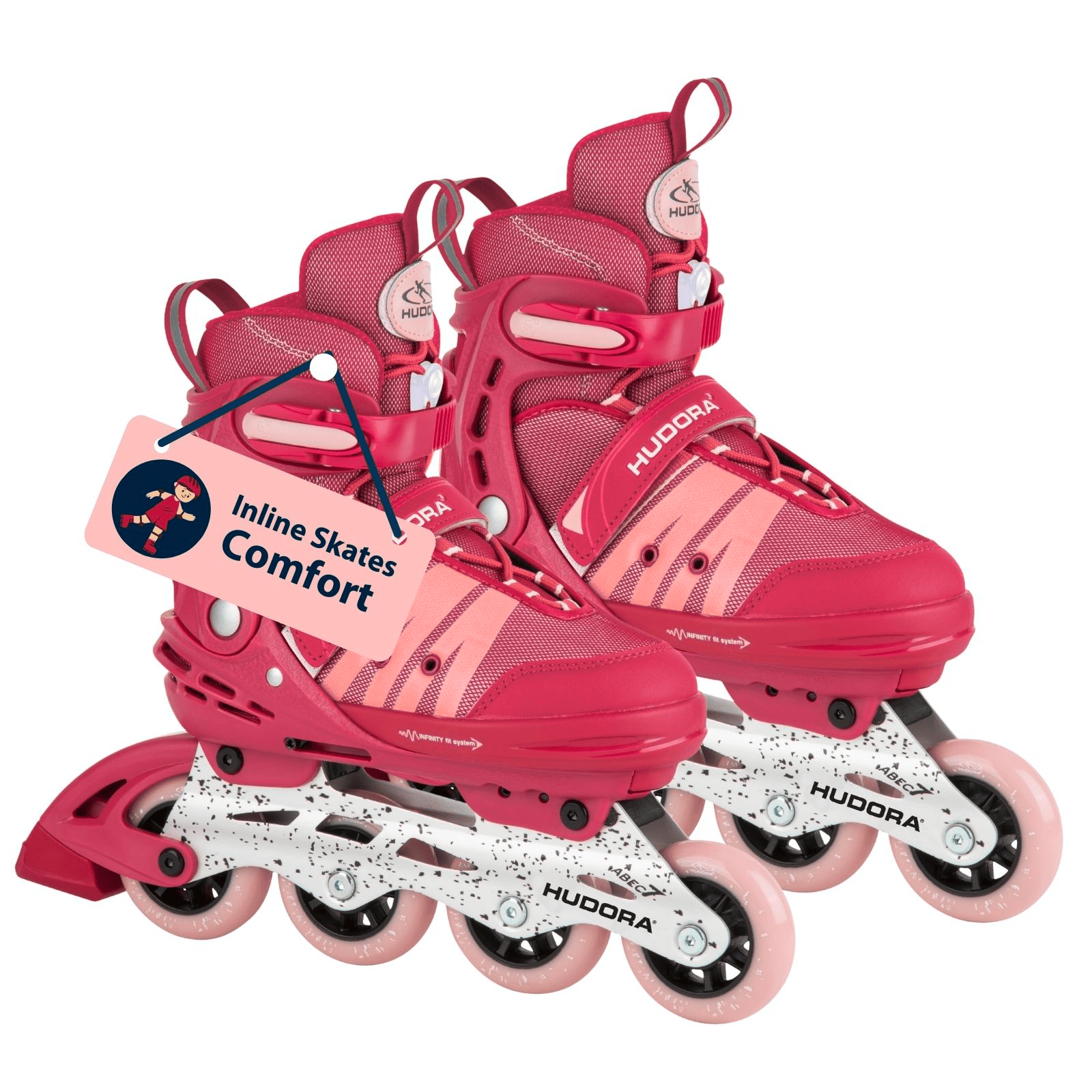 HUDORA Inline Skates Comfort, strong berry, Gr. 29-34