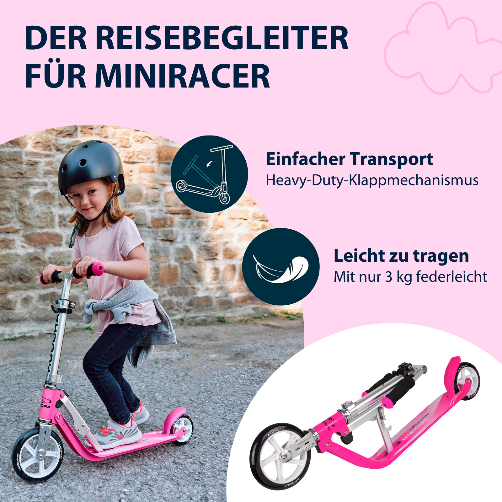 HUDORA Little BigWheel®, Scooter magenta, Bild 4 von 7