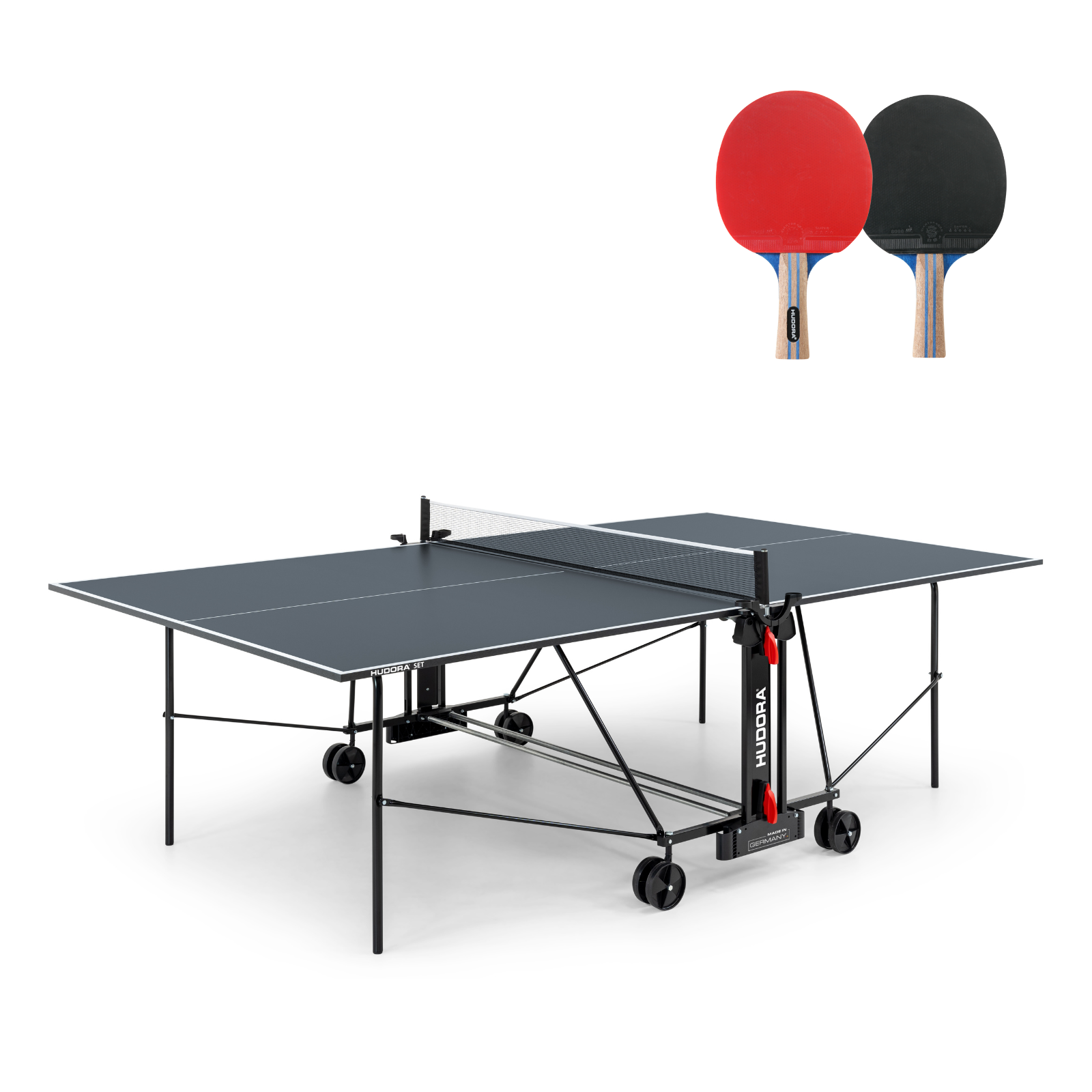 HUDORA Indoor Tischtennisplatte Set inkl. 2 Tischtennisschläger