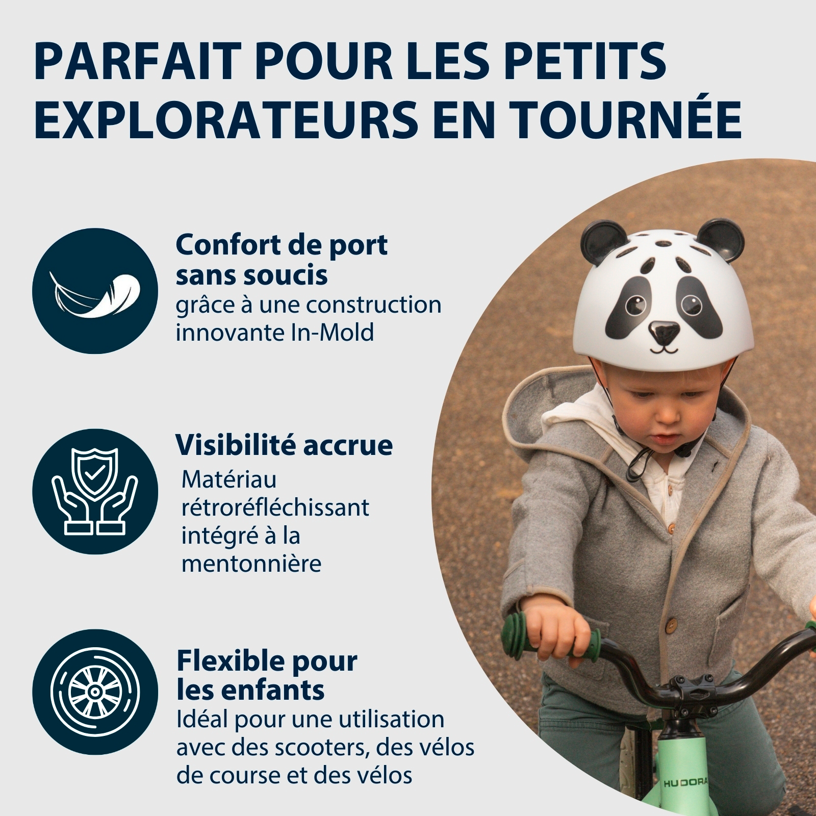 HUDORA children's helmet Beary, mocha, size 44-47, image 5 from 7