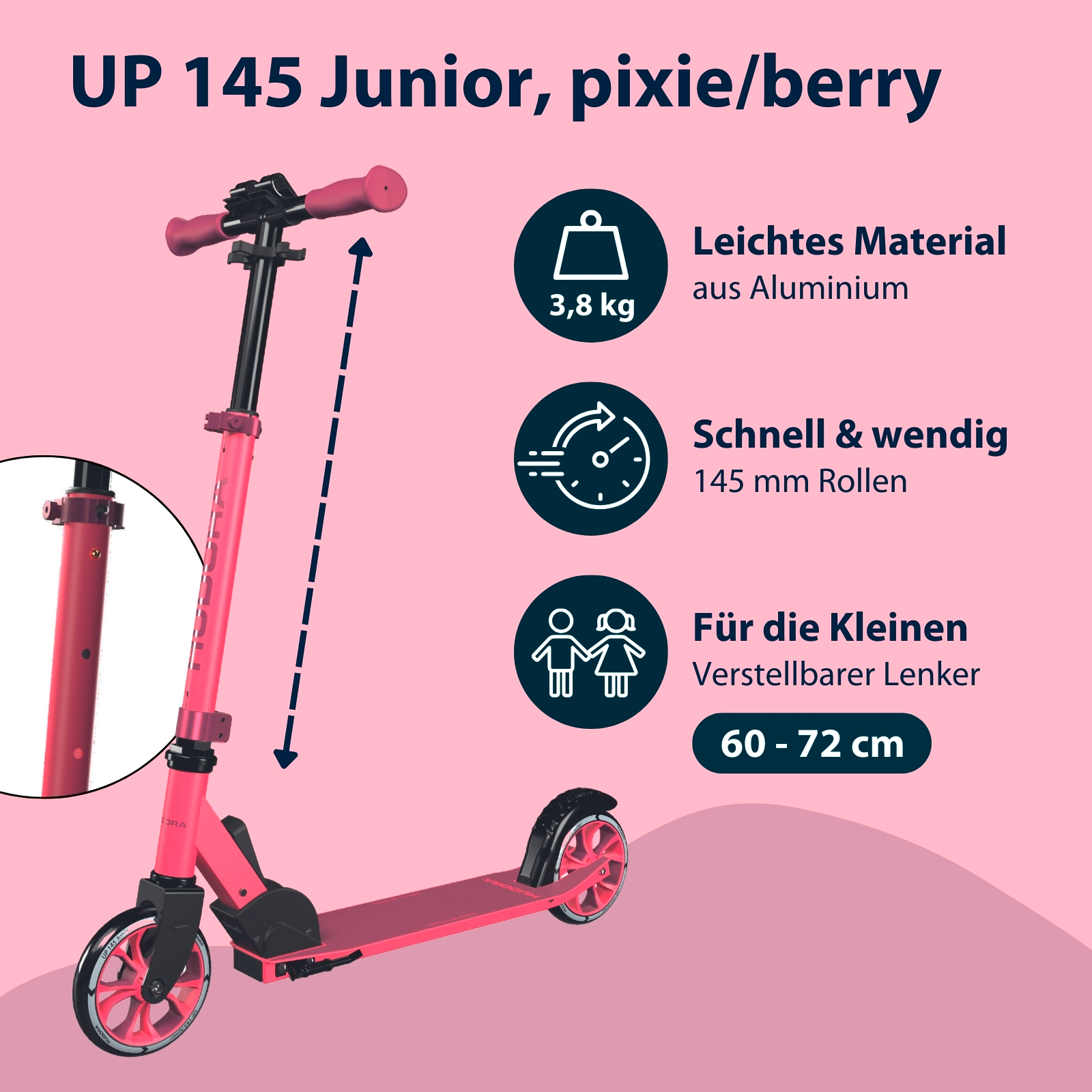 HUDORA Scooter Up 145 Junior, pixie/berry, Bild 2 von 7