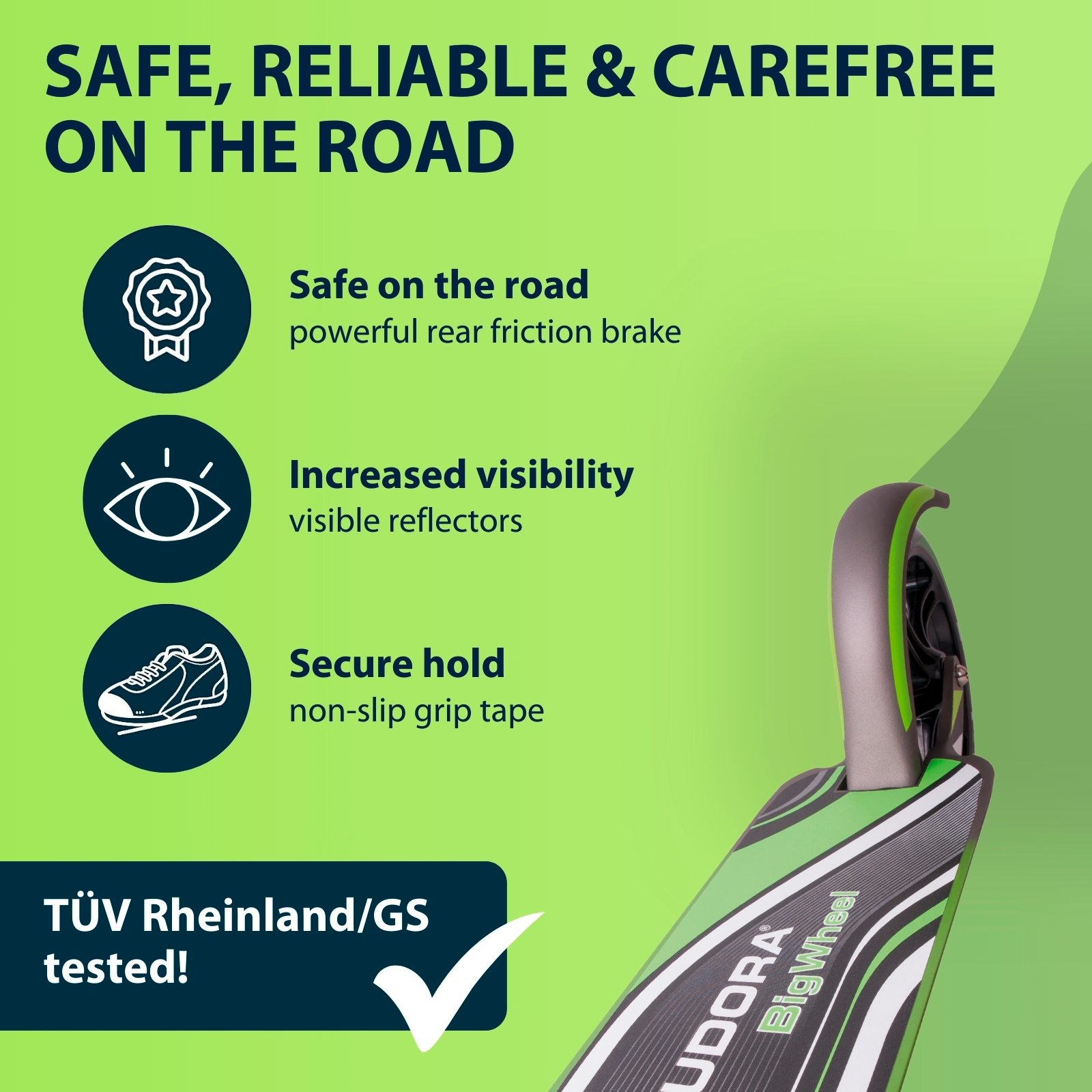HUDORA BigWheel® 205, Scooter grau/grün, image 5 from 7