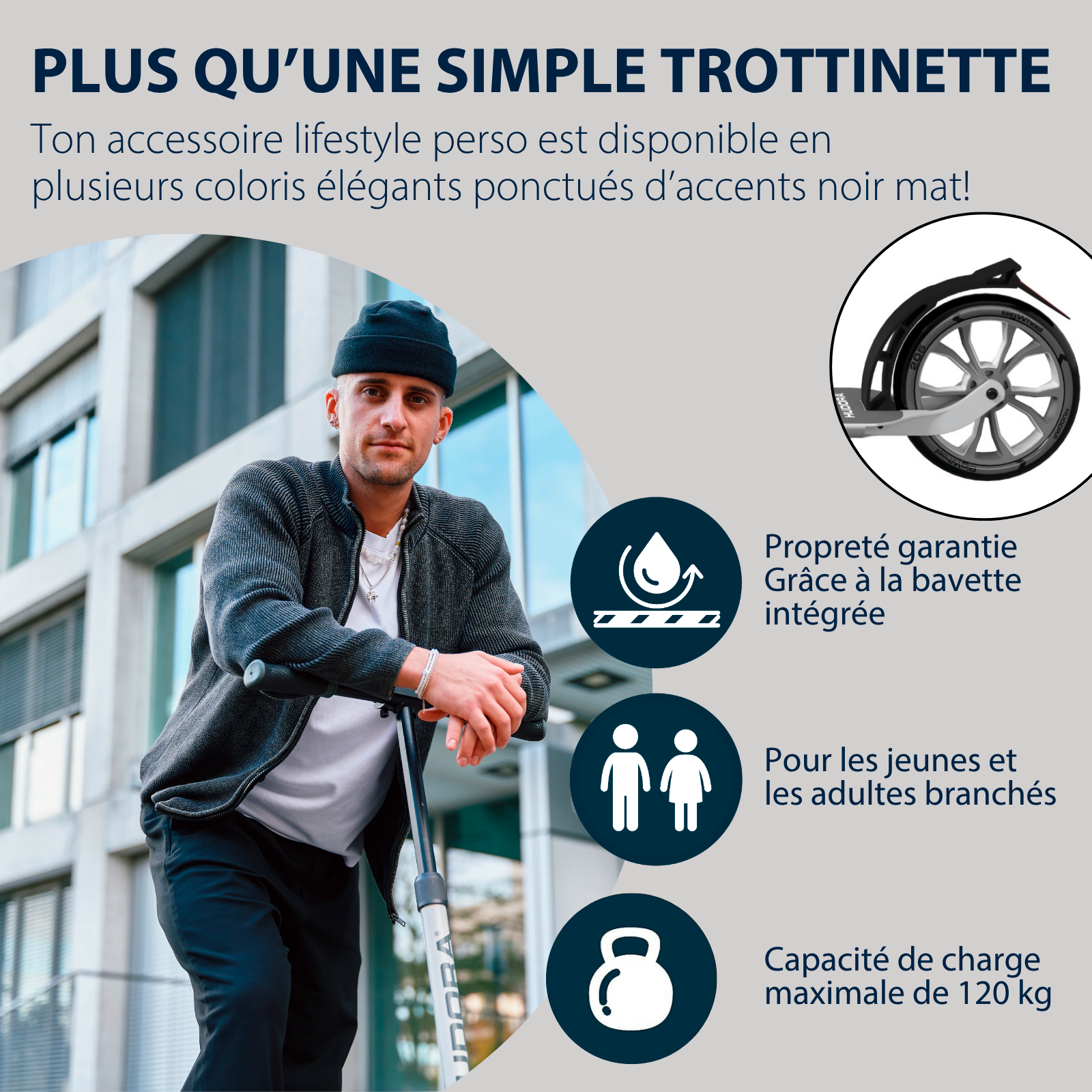 HUDORA BigWheel® Style 230, scooter white, image 6 from 7