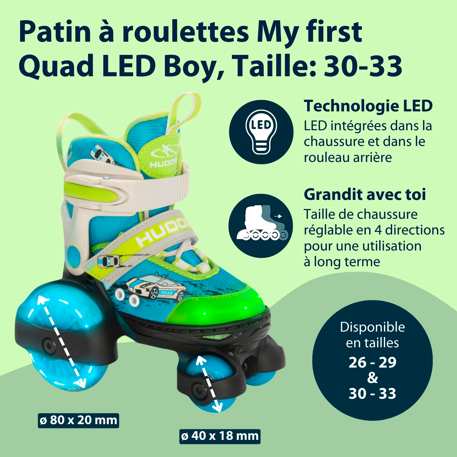 Patin à roulettes My First Quad LED, image 2 from 7
