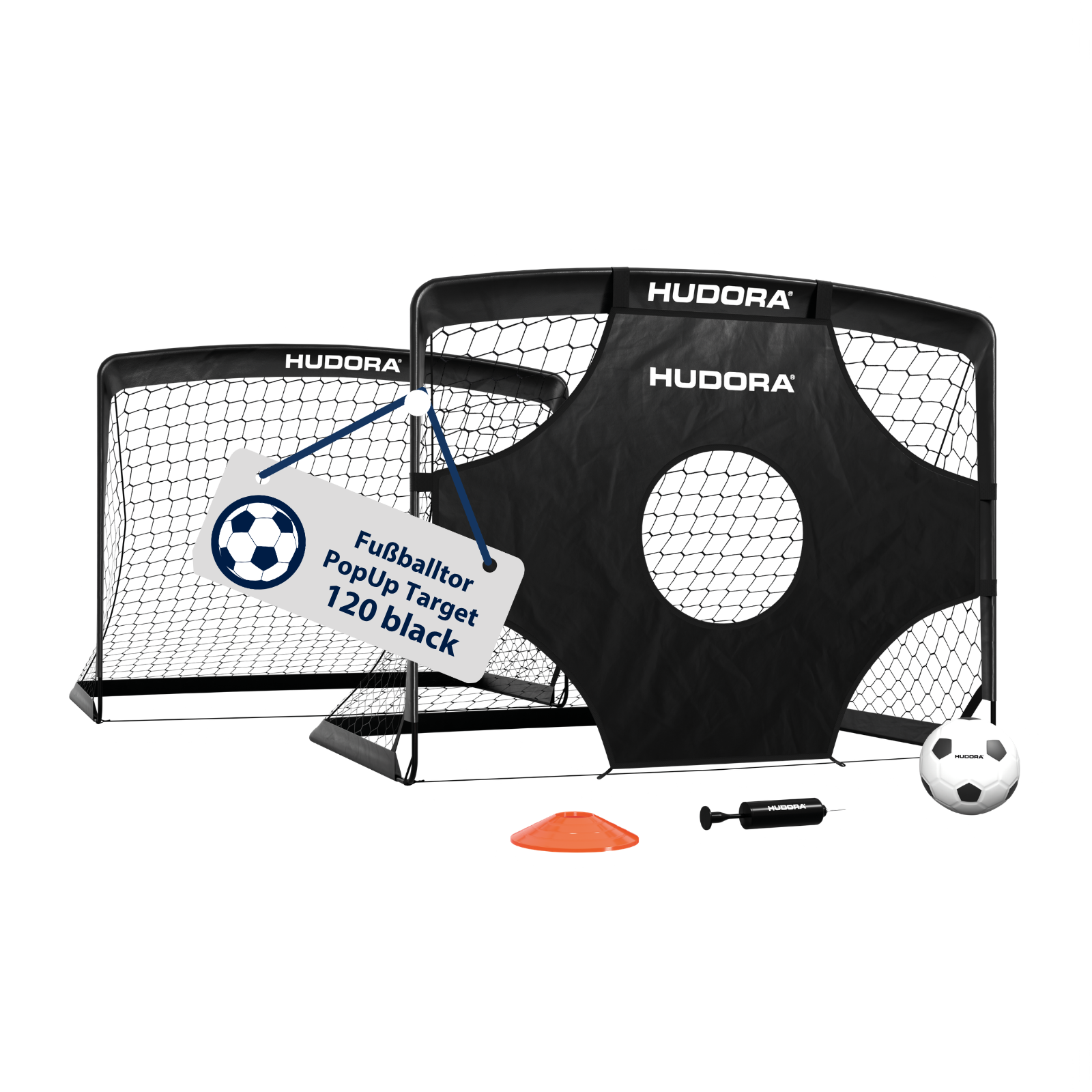 HUDORA football goal PopUp Target 120 (Set of 2) Black