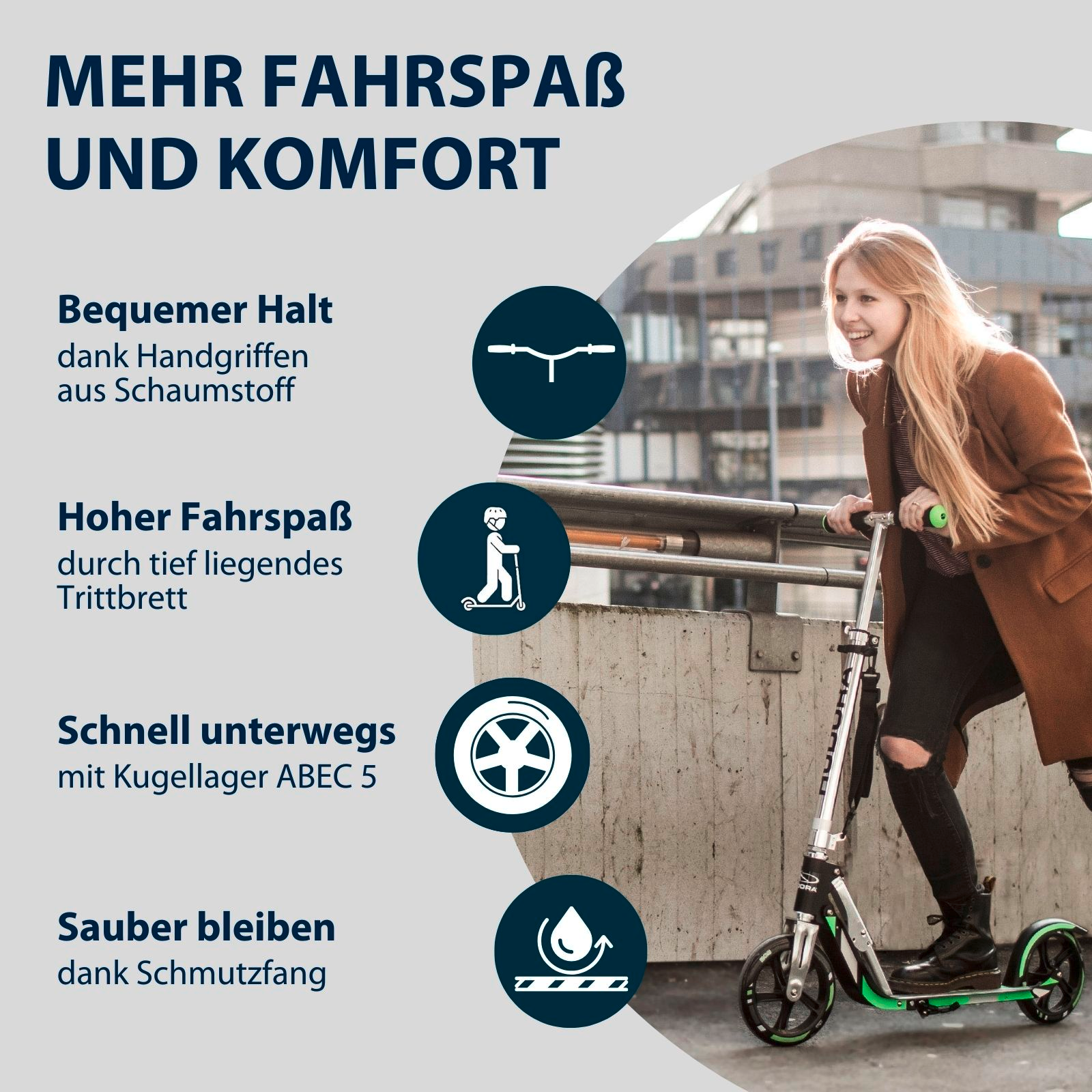 HUDORA BigWheel® 205, Scooter schwarz/anthrazit, Bild 3 von 7