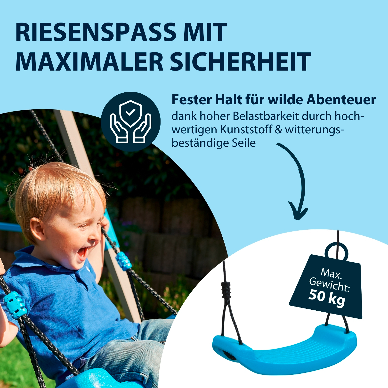 HUDORA Kunststoffbrettschaukel, blau, Bild 3 von 6