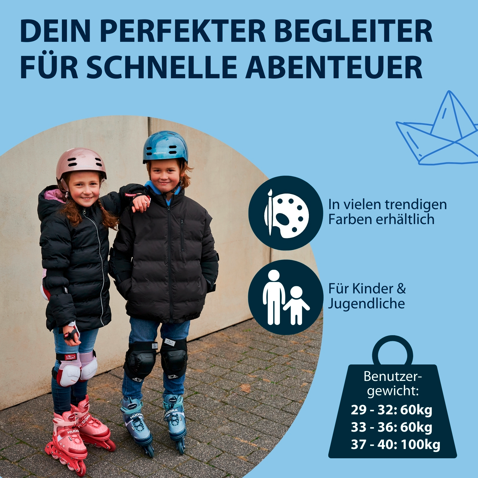 Inline Skates, Leon, schwarz/blau, Gr. 29-32, Bild 6 von 7