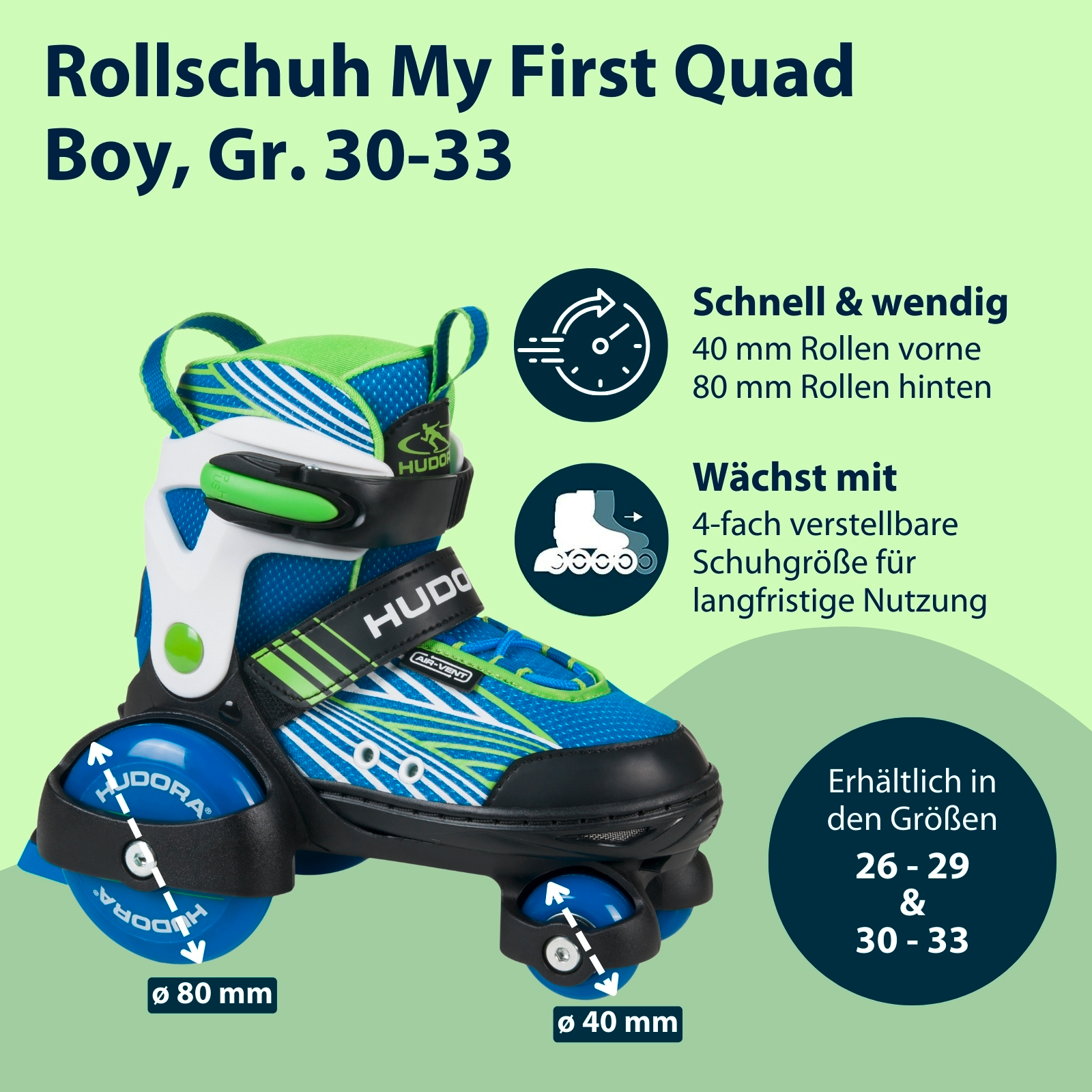 HUDORA Rollschuh My First Quad Boy, Gr. 26-33, Bild 2 von 7
