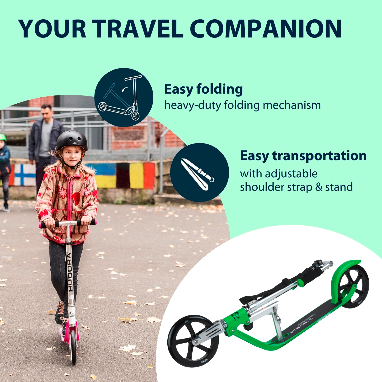 HUDORA BigWheel® 205 Scooter, grass "Exclusive Edition", image 4 from 7