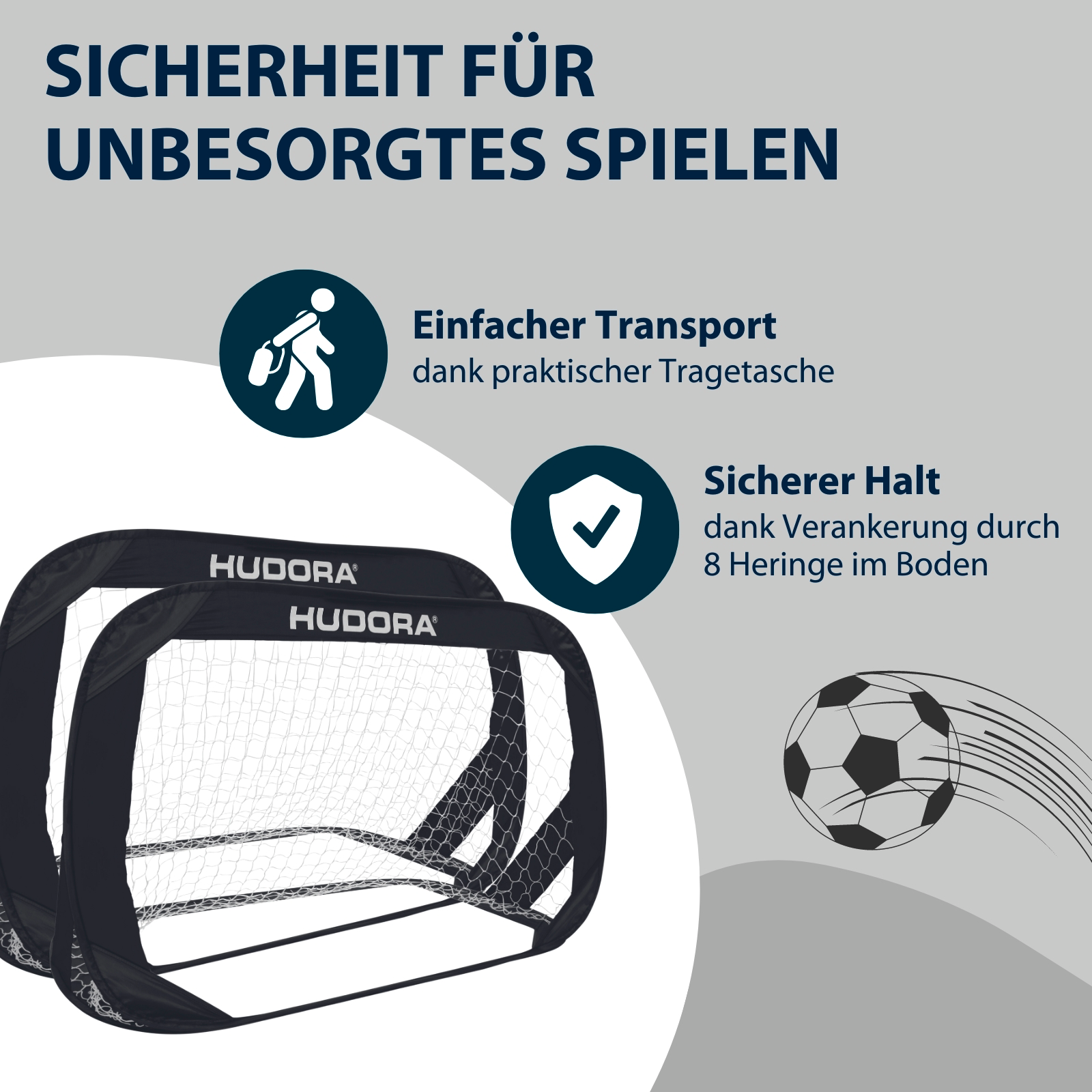 Pop Up Fußballtor, 2er Set Schwarz, Bild 3 von 6